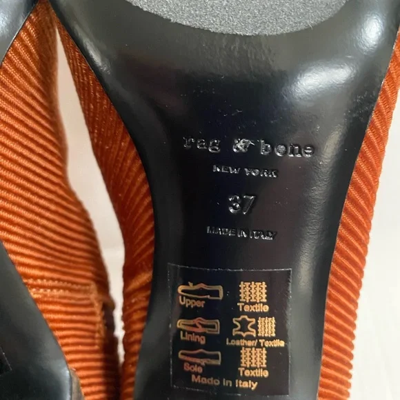 rag & bone Rust Ribbed Ankle Booties - Picture 6 of 7